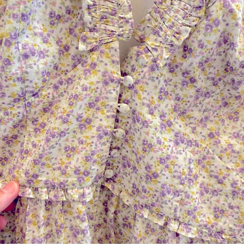 $278 LINI Melissa Cotton Dress Lavender Floral Small Bloomingdales LG EUC - Picture 11 of 12